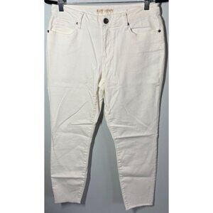Ruff Hewn Womens White Skinny Ankle Jean Sz 8 High Waisted Raw Hem Summer Casual